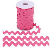 GORGECRAFT 25 iarda X 10mm Rick Rack Trim Wave Fringe Trim Deep Pink Nastro Ondulato Pieghevole RIC Rac Webbing Edge Zig Zag Braid Lace Trim con Bobina per Fai da Te Cucito Artigianato Confezioni