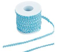 GORGECRAFT 25M Ric Rac Trim Ribbon 8mm Onda per Cucire Frange Piegate Finiture In Filato Metallico Nastri In Pizzo Tessuto Da Imballaggio Azzurro Cielo Nastro Elastico per Vestiti Cucito Creazione