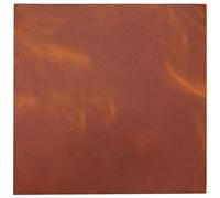 GORGECRAFT 25x25x0.2cm Pezzi di Pelle Pieno Fiore Pezzi di Pelle Quadrati Fogli di Tessuto in Vera Pelle Lucida Scarti di Pelle di Vacchetta per Artigianato Bracciali Creazione di Gioielli Sienna