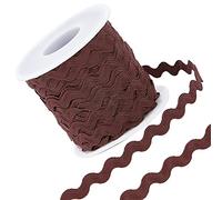 GORGECRAFT 27 yard/25 m Rick Rack Trim Nastro Caffè Scuro Onda Cucito Piegatura Frange Trim 5mm/0.2 pollici per Cucito Fai Da Te Artigianato Matrimonio Abito Da Sposa Abbellimento Decorazione