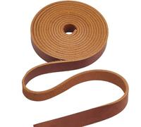 GORGECRAFT 2m*12.5mm*1.8mm di Cordino in Vera Pelle Piatta Strisce in Pelle di Cavallo Pazzo Cinturino in Pelle di Mucca Pieno Fiore Conciata per Cinture Creazione di Gioielli Sella Marrone