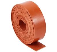 GORGECRAFT 2m*25mm*2mm Cinturino in Vera Pelle Cordoncino Piatto Strisce di Pelle di Vacchetta Corda Intrecciata per Braccialetti Creazione di Gioielli Collari Cinture per Chitarra, Sella Marrone