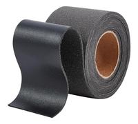 GORGECRAFT 2m*50mm*1.7mm Strisce di Pelle Nera Cinghie in Pelle Grana Litchi su Un Lato Piatto Finta Pelle Cordone per Artigianato Chitarra Cintura Bracciali Gioielli Avvolgimento Maniglie Creazione