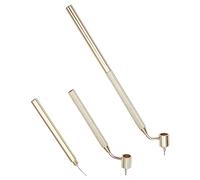 GORGECRAFT 2PCS 9mm Fine Line Precision Touch Up Painting Pen Detailing Fluid Writer Paint Applicator Portable Drawing Pen Gold Construction Punta Inclinata per Rock Chips Scratch Repair Splitter