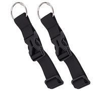 GORGECRAFT 2Pcs Cinghie per Bagagli Cappotto Giacca Pinza Porta Valigia Clip Da Cintura Anello Gancio Cinghie per Cintura Regolabili Nere con Anelli In Cerniera In Ferro e Fibbia A Sgancio