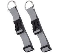 GORGECRAFT 2Pcs Cinghie per Bagagli Cappotto Giacca Pinza Porta Valigia Clip Da Cintura Gancio Ad Anello Cinghie per Cintura Regolabili Bianche con Anelli In Cerniera In Ferro e Fibbia A Rilascio