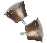 GORGECRAFT 2PCS Finali per Bastone per Tende Tendaggi Pole Ball End Marrone di Ricambio Decorativi Tappi Testa per Home Office 5/8 Pollici Bastone per Tenda