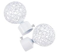 GORGECRAFT 2PCS Terminali per Aste per Tende Rotonde 28mm Estremità Palo per Drappeggi Gabbia A Sfera Bianca di Ricambio Tappi Decorativi per La Testa per Tende per Ufficio A Casa Accessori(8.8x5.9cm)