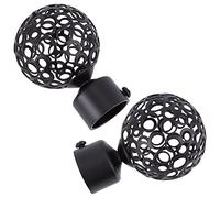 GORGECRAFT 2PCS Terminali per Aste per Tende Rotonde 28mm estremità per Palo per Drappeggi Gabbia A Sfera Nera Tappi Decorativi per La Testa di Ricambio per Ufficio A Casa Accessori (8.8x5.9 cm)