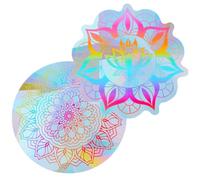 GORGECRAFT 2pz 2 stili Mandala Vetrofanie Fiore Della Vita Vetrofania Acchiappasole Pellicole Adesive per Finestre Vetro Trasparente Arcobaleno Anti-Collisione Statica per Salvare Gli Uccelli Dalle