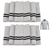 GORGECRAFT 2pz 95x14 cm Tessuto A Costine Elastico Scollatura Colletto Rifinitura Cinturini Colletto Polsini Materiale Rifinitura Striscia Nera Cintura Grigio Chiaro Fasce per Collo in Maglia Giacca