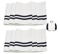 GORGECRAFT 2pz 95x14cm Tessuto Elastico A Costine Bianco Colletto per Scollatura Rifinitura Cinturini per Colletti Polsini Materiale di Rifinitura Cintura A Strisce Nere Fasce per Collo In Maglia