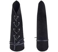 GORGECRAFT 2pz Protezione per Il Braccio in Pelle Medievale Nero in Pelle PU per Tiro con L'Arco retrò Rinascimentale in Pelle Scamosciata Polsino per Polsini Halloween Cavalieri Costumi Cosplay
