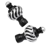 GORGECRAFT 2pz Terminali Rotondi per Asta di Tenda Terminali per Aste per Tendaggi Neri di Ricambio Tappi per Testa Decorativi per Tende da Ufficio in Casa Accessori, Diametro Interno: 27mm