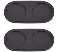 GORGECRAFT 2pz Vassoio Macina Sale e Pepe Supporto per Macina Pepe In Legno Supporto per Tavolo Da Pranzo Protettore Agitatori per Sale 2 Macinini Cucina Stoccaggio Domestica Artigianato Nero 14x7cm