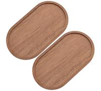 GORGECRAFT 2pz Vassoio Ovale In Legno Piatti Da Portata In Legno Piatto Rustico Decorativo Ottomano Vassoi Da Bancone Da Bagno per Soggiorno Colazione A Letto Cibo Frutta Caffè Colore Cammello 19x10cm