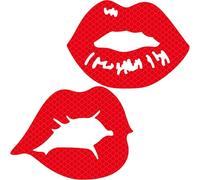 GORGECRAFT 2pz Vinile Riflettente Ad Alta Intensità Labbra Bacio Labbra Rosse Calde Decalcomanie per Auto Segnale di Sicurezza Notturna Impermeabile Veicolo Laptop Parete Finestra Paraurti Adesivo