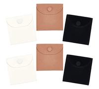 GORGECRAFT 3 Colori 6PCS Custodia per Fedi Nuziali In Velluto Custodia per Fidanzamento Sottile Custodia per Gioielli per Sposa e Sposo Fatta A Mano con Bottone Automatico per (Colore Misto)