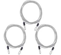 GORGECRAFT 3 pz*2m Lungo Cavo di Sicurezza di Sicurezza per Bagagli Lucchetto 3mm Cavo di Sicurezza in Acciaio Inox Intrecciato Fune Metallico Doppio Anello Catene di Sicurezza Leggere per Cancello
