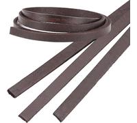 GORGECRAFT 3 Rotolo Striscia di Vera Pelle 6mm di Larghezza Cavo Pelle Piatto 2mm Spessore Cinturino In Vacchetta Stringa Intrecciatura Filo Corda per Braccialetti Marrone Noce Cocco