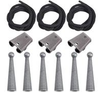 GORGECRAFT 3 Set di Kit di Accessori per Cravatte Bolo in Ferro Fermagli Scorrevoli per Cravatte Bolo Parti Placcate in Metallo Canna di Fucile Puntali Tondi con Texture Punte Nere Cordino Tappi