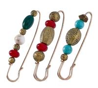 GORGECRAFT 3 Stili Spille Vintage con Perline Spille da Balia Grandi Accessori Spilla Bronzo Ferro Bianco Rosso Blu Pietra retrò per Ragazze Donne Maglioni Camicie Gonna Abito Cappello Sciarpa Borsa
