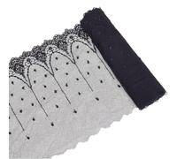 GORGECRAFT 3 ydsx230mm di Larghezza Nero Tessuto Vintage Fiore di Pizzo Nastro Taglio Ricamo Floreale Pizzo Cucito Maglia Tulle Applique Bordo Retrò Rotolo per Stoffa Cucito Confezione Regalo Addio