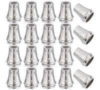 GORGECRAFT 30 pezzo di Cordoncino In Lega con Chiusura di Chiusura 3.7 mm A Forma di Campana Coulisse Ricambio Corda Metallica Nucleo Chiusura con Cerniera Cordoncino Estremità Della Corda per Cordino