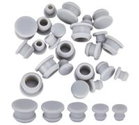 GORGECRAFT 30 PZ 5 Misure Tappi in Silicone per Saliera e Pepe 6/7/9/11/13mm Tappi per Sale Tappi di Ricambio Tappi per Bottiglia Riutilizzabili Tappi Rotondi Tappi per Bottiglie Tubi, Argento