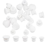 GORGECRAFT 30 PZ 5 Misure Tappo per Bottiglia In Silicone Bianco di Ricambio Tappo per Tubo In Gomma 9/10/12/13.5/15mm Tappo per Sale e Pepe Coperchi Morbidi Riutilizzabili per Bottiglie Tubi Vasi