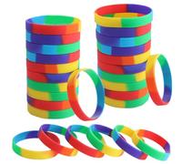 GORGECRAFT 30 pz Braccialetti In Silicone Gay Pride Braccialetti In Gomma Arcobaleno Regali Sfusi Accessori Pride Stuff Accessori Festival Decorazioni per Feste Forniture per Uomini Gay e Lesbiche LGB