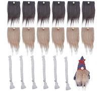 GORGECRAFT 30 Pz Trecce Barba Gnomo Il Kit Include 12 Pz Barba Pelliccia Sintetica 6 Pz Trecce Bianche 12 Pz Palline di Legno Non Finite Set Gnomo Fatto A Mano per Cucito Fai da Te Artigianato Natale