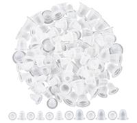 GORGECRAFT 300pz 2 misure Piccole Tazze per Inchiostro per Tatuaggi In Silicone Trasparente Trasparente Base Semipermanente Tappi per Microblading Contenitori Pigmenti Il Trucco Supporti per Forniture