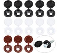 GORGECRAFT 300PZ 3 Colori Tappi per Viti Incernierati in Plastica Tappi per Viti da 5.5 mm Tappi A Scatto per Persiane Pieghevoli Coperture Decorative per Rondelle Ribaltabili per Coprire Le Teste
