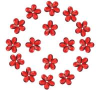 GORGECRAFT 300pz Fiore Rosso Strass 11mm Mini Resina con Retro Piatto Fiori Gemme Ciondoli Floreali Rotondi Bottoni Artigianato Fai da Te per Scrapbooking Custodia Cellulare Creazione di Gioielli