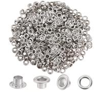 GORGECRAFT 300pz Kit di Occhielli In Argento Occhielli Rapidi In Metallo con Foro Da 4mm con Rondelle Piccoli Occhielli Autoportanti In Ferro per Riparare Perline Vestiti Scarpe Pelle Tela Artigianato