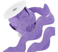 GORGECRAFT 30mm Rick Rack Trim Ric Rac 5 Yards Cucito Rickrack Pizzo Onda Nastro Zig Zag Onda Piegatura Pizzo Trim Medio Viola S Tessuto Intrecciato con Bobina per Fai Da Te Artigianato Abito Da Sposa