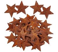 GORGECRAFT 30PCS 1.5" Rusty Metal Barn Star Vintage Controque Primitives Country Decor Stelle in Acciaio di Latta con Fori Ornamento Rustico Accenti retrò Originali per Patriottico 4 luglio Home