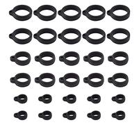 GORGECRAFT 30PCS 3 Misure Anello in Gomma Siliconica Anti-Smarrimento Cinturino Regolabile Nero Diametro Interno 20 mm/13 mm/8 mm Supporto Pendente A Prova di Perdita per Penne Dispositivo