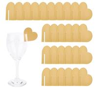 GORGECRAFT 30pz Etichette per Bevande A Forma di Cuore in Acrilico per Bicchieri da Vino Etichette Vuote per Bicchieri Alti Identificatori di Bicchieri Piatti Targhetta con Nome Dorate San Valentino