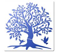 GORGECRAFT 30x30 cm Albero Della Vita Stencil Modelli Albero Piccione Modello Grandi Stencil Quadrati Riutilizzabili Segno di Plastica per Dipingere su Legno Parete Mobili Tela Pavimento Strumento