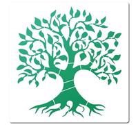 GORGECRAFT 30x30cm Albero della Vita Stencil Riutilizzabili Grande Cartello di Piante Decorazione per La Casa Modello di Pittura di Alberi in Plastica Quadrato per Dipingere su Legno Parete Scrapbook