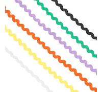 Gorgecraft 33 yards 5mm Ric Rac Wave Bending Fringe Trim Ribbon 6 colori Fila Ondulato Zig Zag Wrapping Trim Nastro di Tessuto per I Vestiti Dress Sewing Flower Making Accessori Da Regalo Fai Da Te
