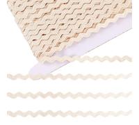 GORGECRAFT 33 Yards Cotone Rick Rack RIC Rac Trim per Cucire 9.5mm Rickrack Pizzo Onda Nastro Floreale Bianco Zig Zag Onda Piegatura Frangia Pizzo Trim S Forma Tessuto Intrecciato per Fai da Te