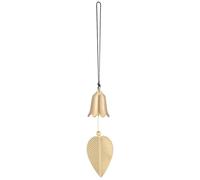 GORGECRAFT 36.5cm Campanello A Vento Giapponese con Foglia d'oro A Forma di Tempio con Tulipani in Ottone Vintage Ornamento da Appendere all'Esterno Giardino Patio Finestra Ciondolo Cinese Feng Shui