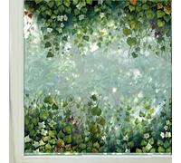 GORGECRAFT 38x116cm Vine Flower Window Decals Green Leaves Large Statico Non Adesivo Riutilizzabile Double Sided Anticollisione Decorative Window Decals Cling per Fermare Uccelli Animali Domestici