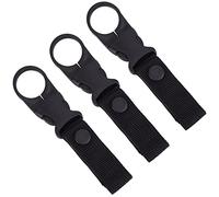GORGECRAFT 3PCS Bottiglia da Appendere con Fibbia Clip Porta Bottiglia d'Acqua Portatile da Esterno Clip per Bottiglia di Acqua Minerale Nera Cinturino in Nylon per Cintura Cortile Escursionismo