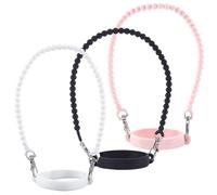 GORGECRAFT 3pz 3 Colori Maniglia Cinturino per Bottiglia d'Acqua Rosa Bianco Nero Morbido Silicone Rotondo Twist Tumbler Bottiglie Portaoggetti Cinghie per Camminare Escursionismo Compatibile Tazza