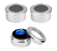 GORGECRAFT 3pz Scatola per Esposizione di Diamanti Piccoli Mini Coperchi Superiori Trasparenti Scatole per Esposizione di Pietre Preziose Riempite di Spugna Scatola Portagioielli Sfusa In Lega Rotonda