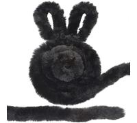 GORGECRAFT 4.8mX5cm Strisce di Pelliccia Sintetica Soffice Artificiale Nastro di Pelliccia Sintetica Nera Nastro di Pelliccia Sintetica di Coniglio Tubi di Pelliccia Finta Artigianato Passamaneria